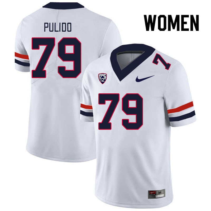 Women #79 Raymond Pulido Arizona Wildcats College Football Jerseys Stitched Sale-White - Click Image to Close